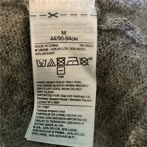 Banana Republic Womens Medium Nylon/Wool/Mohair Cardigan Seam Sleeve Open Cuffs - Picture 8 of 9